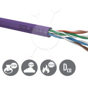 Inštalačný kábel Solarix CAT5E UTP LSOH Dca-s1,d2,a1 1000m/cievka SXKD-5E-UTP-LSOH