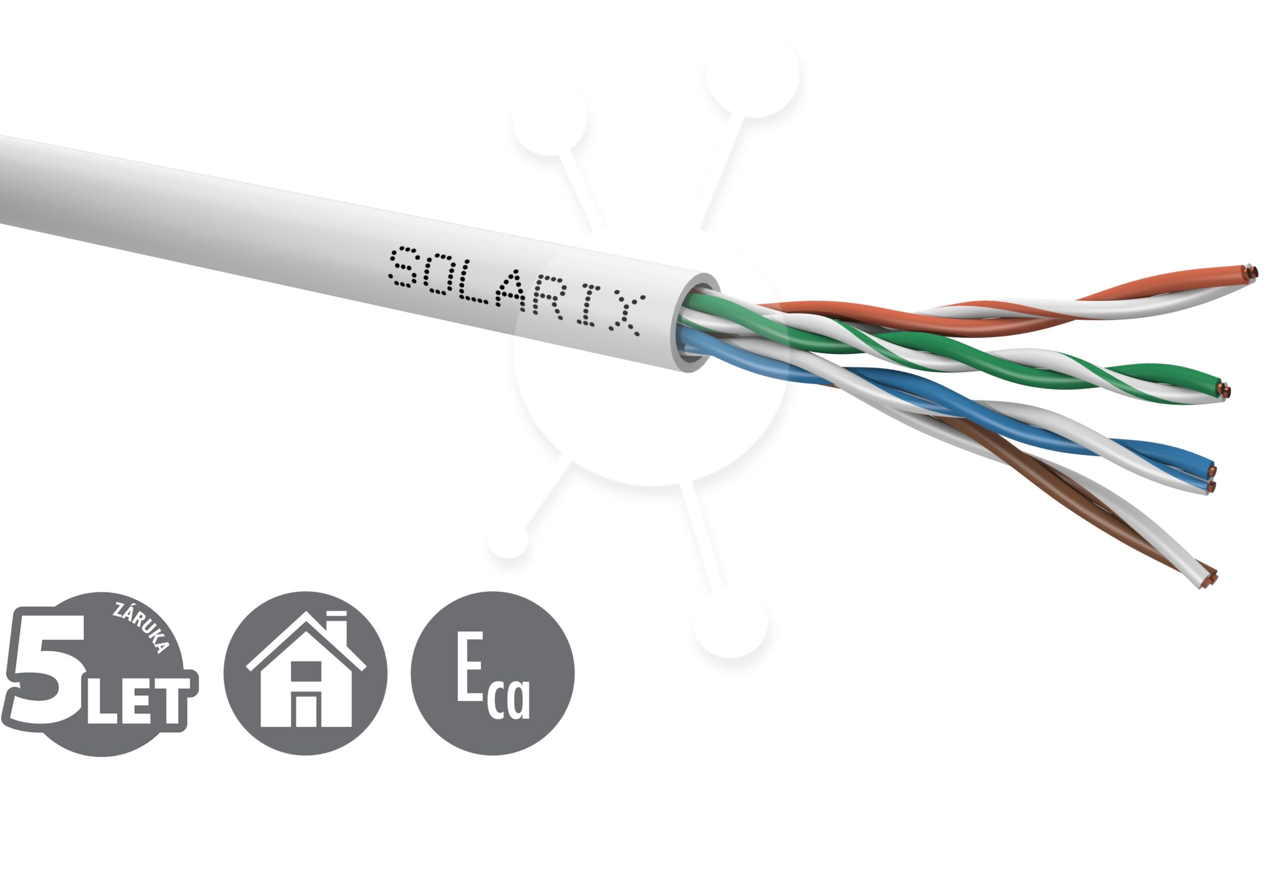 Inštalačný kábel Solarix CAT5E UTP PVC Eca 1000m/cievka SXKD-5E-UTP-PVC
