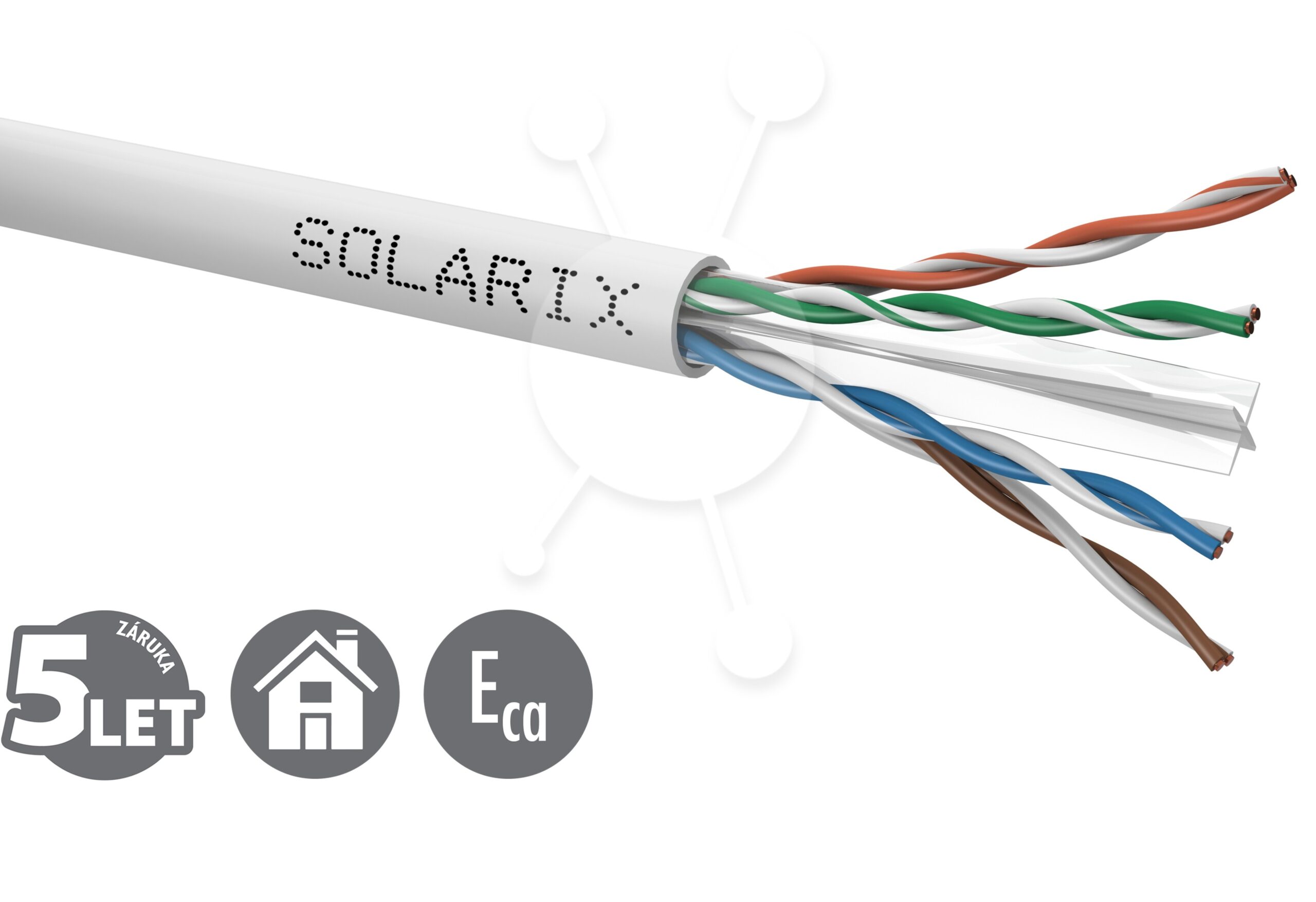Inštalačný kábel Solarix CAT6 UTP PVC Eca 305m/box SXKD-6-UTP-PVC