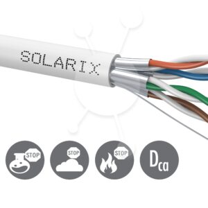 Inštalačný kábel Solarix CAT6A STP LSOH Dca-s1,d2,a1 500m/cievka SXKD-6A-STP-LSOH