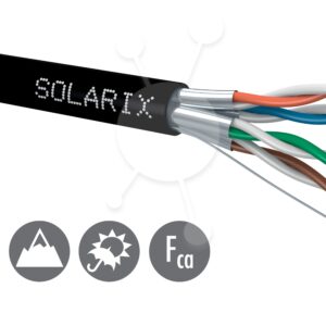 Inštalačný kábel Solarix CAT6A STP PE Fca 500m/cievka vonkajší SXKD-6A-STP-PE