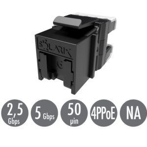 Rýchlozarezávacie keystone Solarix CAT6 UTP SXKJ-6-UTP-BK-NA Component Level a 4PPoE certifikácia