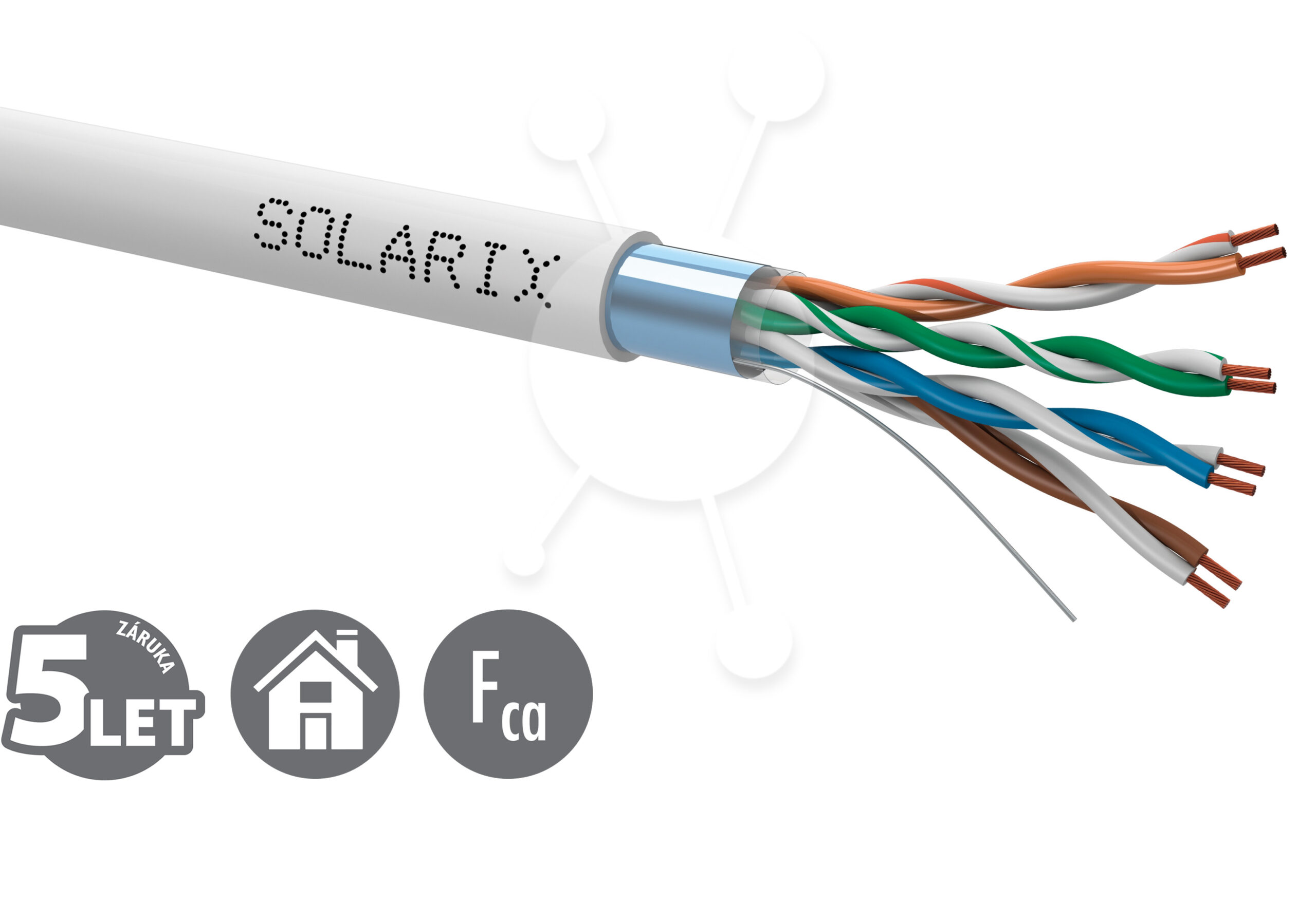 Kábel licna Solarix CAT5E FTP PVC sivý 305m/box SXKL-5E-FTP-PVC