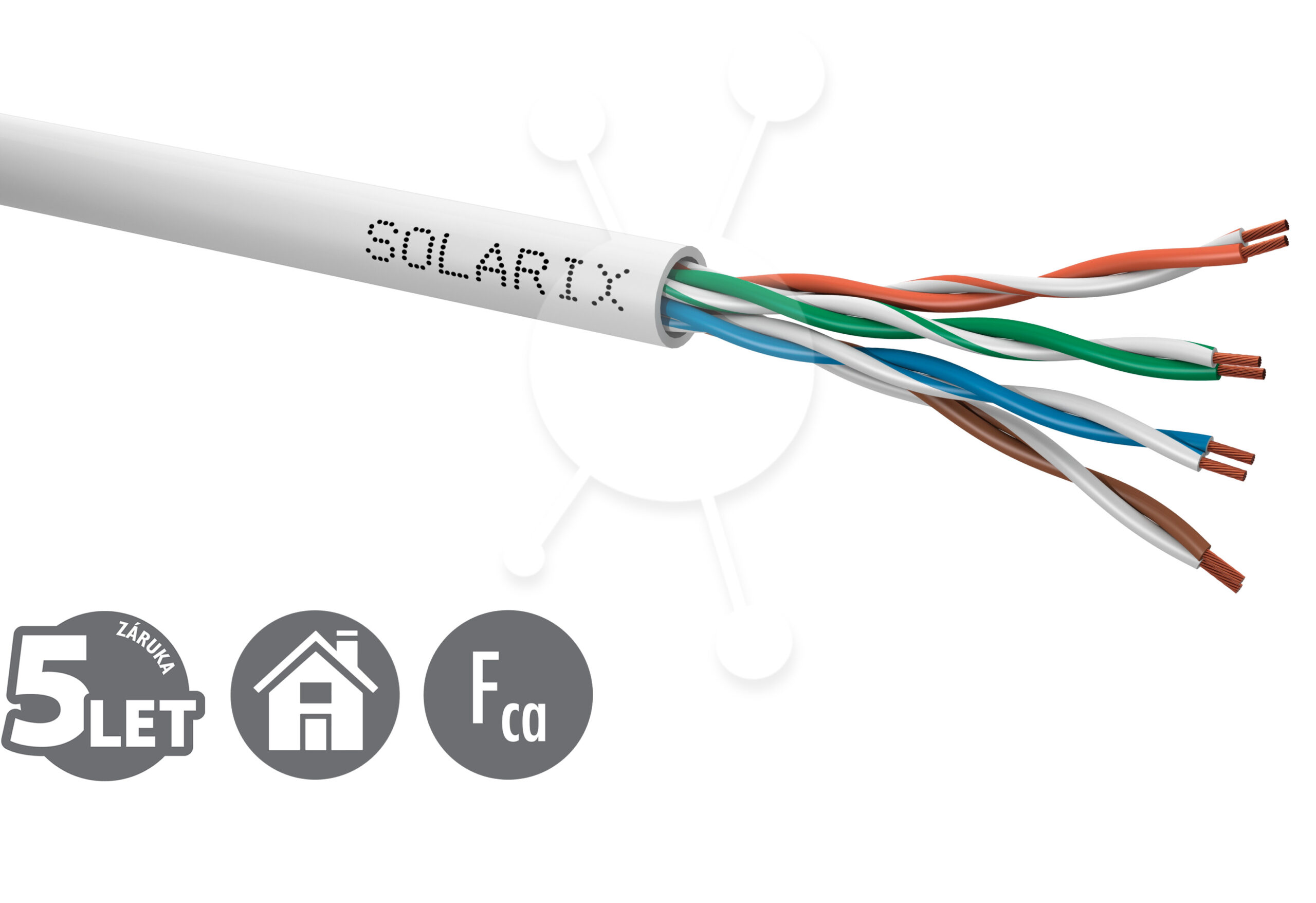 Kábel licna Solarix CAT5E UTP PVC sivý 305m/box SXKL-5E-UTP-PVC
