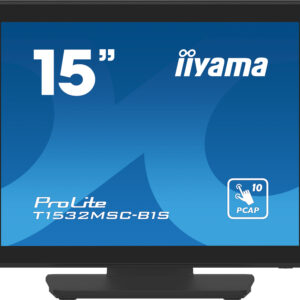 15" iiyama T1532MSC-B1S: PCAP, 10P, FHD, HDMI, DP
