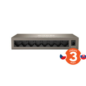 Tenda TEG1008M 8-port Gigabit Switch, 8x 10/100/1000 Mb/s, Fanless, MAC 4K, napájanie AC/DC, aj na stenu