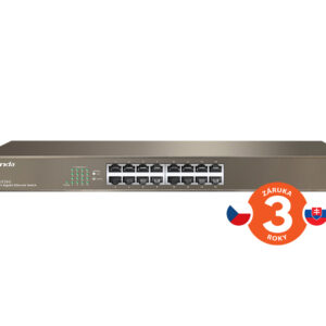 Tenda TEG1016G 16-port Gigabit Switch, 16x 10/100/1000 Mb/s, Fanless, MAC 8K, aj na stenu, Rackmount