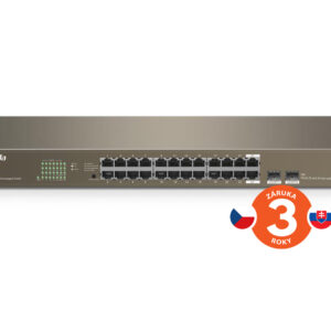Tenda TEG1024F 24x Gigabit s SFP, 22x RJ45 + 2x SFP/RJ45, Fanless - bez ventilátorov, Rack, 6kV