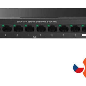 Tenda TEG1110PF-8-120W PoE+ AT switch 8xPoE 802.3af/at + Uplink RJ45 + SFP port, 110W, PoE+, fanless