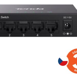 Tenda TEG2205D Websmart L2 cloud managed switch, 5x 10/100/1000 Mbps, Kov, Fanless - bez ventilátorov