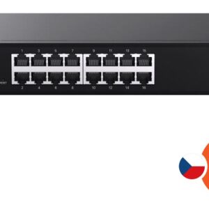 Tenda TEG2216D Websmart L2 cloud managed switch, 16x 10/100/1000 Mbps, Kov, Fanless-bez ventilátorov