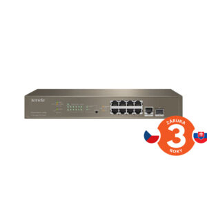 Tenda TEG5310P-8-150W Gigabit L3 PoE+ Switch 130W, 8x 1Gb/s PoE+, 2x RJ45/SFP, STP, IGMP, VLAN, Rack