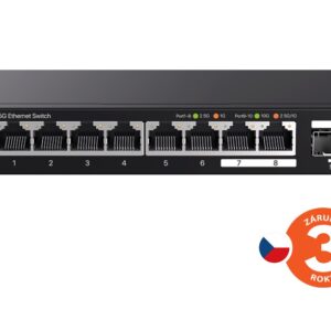 Tenda TEM2010X - Multi-gigabit switch, 8x 2.5G RJ45 + 2x 10G SFP+ port, MAC 16K, ochrana 6kV