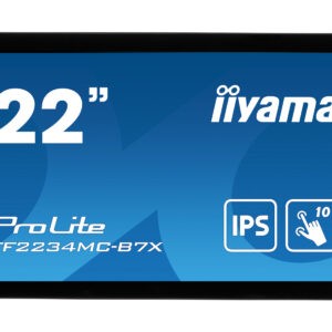 22" iiyama TF2234MC-B7X: IPS, FullHD, capacitive, 10P, 350cd/m2, VGA, DP, HDMI, IP65, čierny