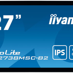 27" iiyama TF2738MSC-B2: IPS, FullHD, capacitive, 10P, 500cd/m2, DP, HDMI, DVI, 16/7, IP1X, čierny