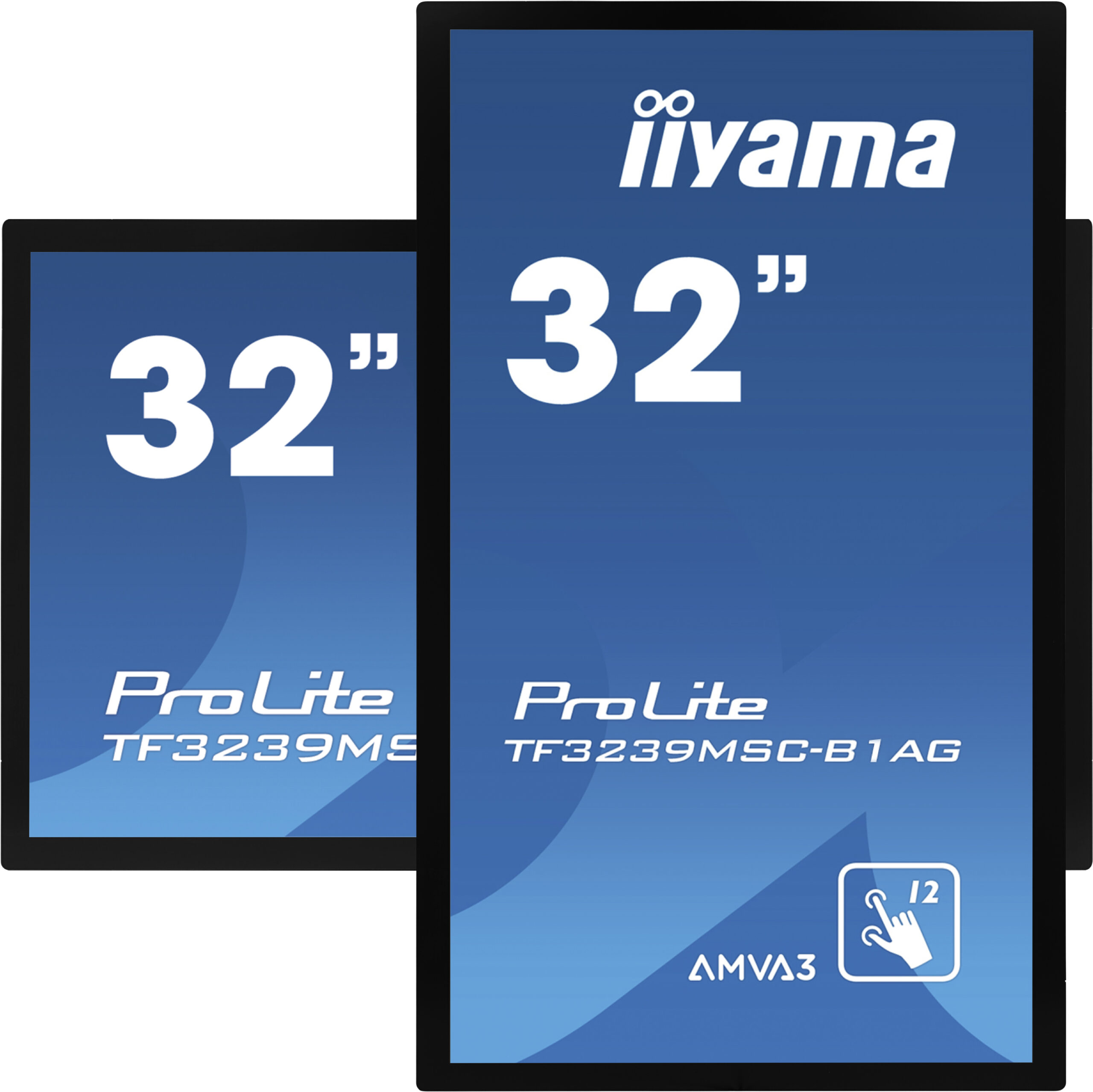 32" iiyama TF3239MSC-B1AG: AMVA, FullHD, capacitive, 12P, 500cd/m2, VGA, HDMI, DP, 24/7, IP54, čierny