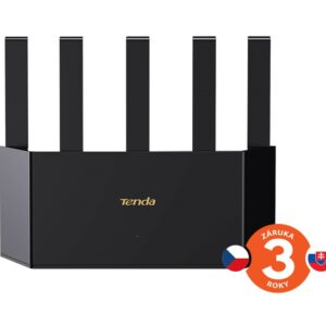 Tenda TX12L Pro AX3000 WiFi 6 Mesh Router, 1x GWAN, 3x GLAN, IPv6, 5x 6dBi, WPA 3, CZ app