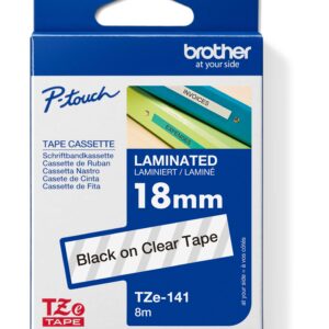 TZE-141, priesvitná/čierna, 18mm