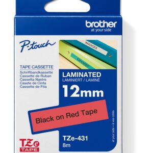 TZE-431, červená/čierna, 12mm