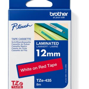 TZE-435, červená/biela, 12mm