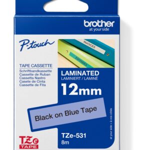 TZE-531, modrá / čierna, 12mm