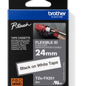 TZE-FX251, čierna tlač na biele, šírka 24 mm