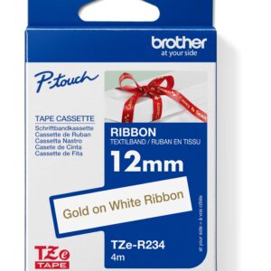 Brother TZE-R234-zlatá na biele, šírka 12 mm