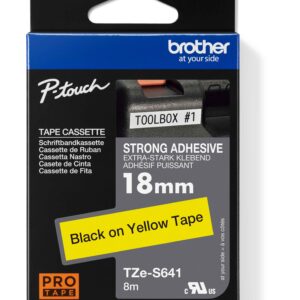 TZE-S641, žltá / čierna, 18mm