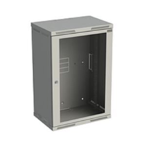 Rozvádzač nástenný SENSA 18U 400mm, dvere sklo, RAL 7035, SENSA-18U-64-11-G