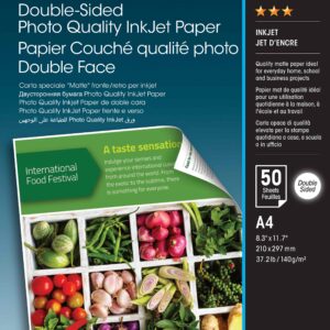 Double-Sided Photo Quality Inkjet Paper,A4,50 sheets