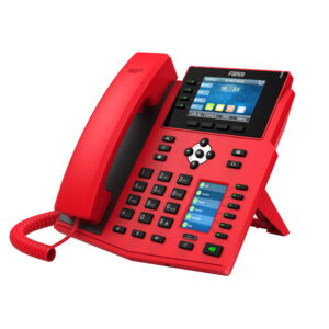 Fanvil X5U-R SIP červený tel., 3,5" bar.disp. + 2,4" disp., 16SIP, 4link.tl.