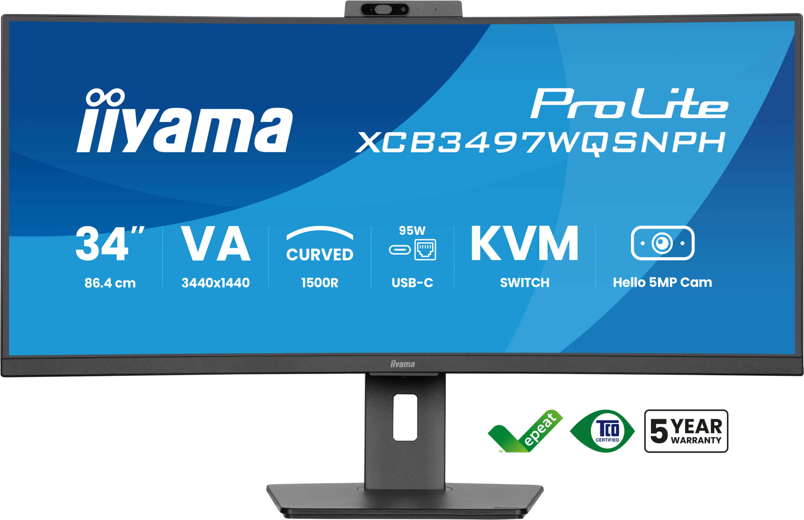 iiyama ProLite/XCB3497WQSNPH-B1/34"/VA/wQHD/120Hz/0,4ms/Black/3R