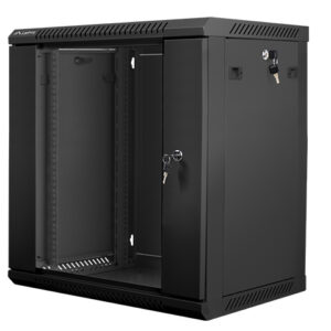 Nástenný rack 19'' 12U 600X450mm čierny flat pack