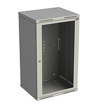 Rack nástenný Sensa 21U 600mm,dv.sklo, sivý