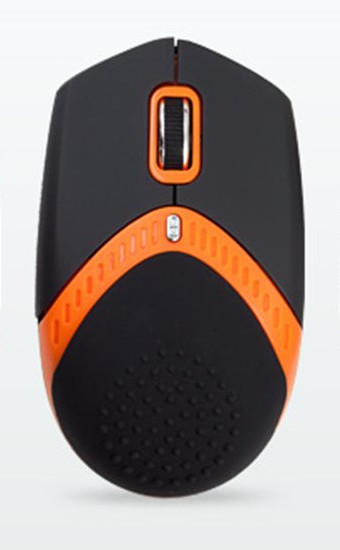 AMEI AM-M101O/Ergonomická/Optická/1 600 DPI/Drôtová USB/Čierna-oranžová