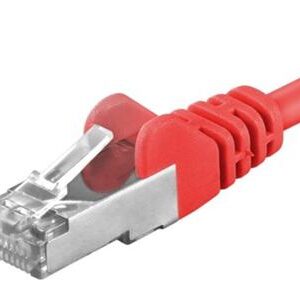 Premiumcord Patch kábel CAT6a S-FTP, RJ45-RJ45, AWG 26/7 5m, červená