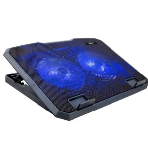 Chladiaca podložka C-TECH CLP-140, 15,6", 2x 140mm, 2x USB, modré podsvietenie