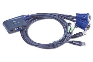 Aten 2-port KVM USB mini, 1,8 m káble audio,
