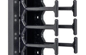 19" vyväzovací panel 42U - Hrebeň, dvojradový čierny