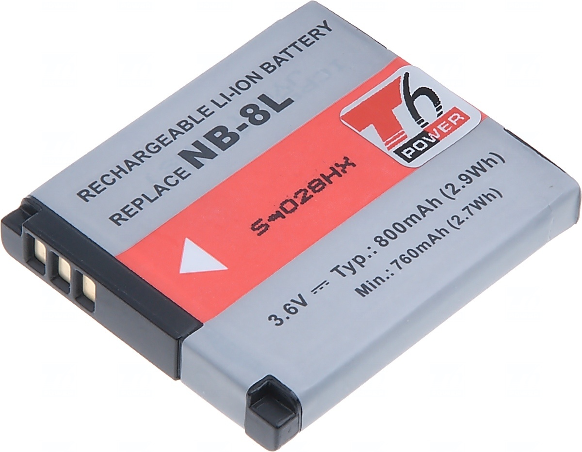 Batéria T6 power Canon NB-8L, 700mAh, čierna