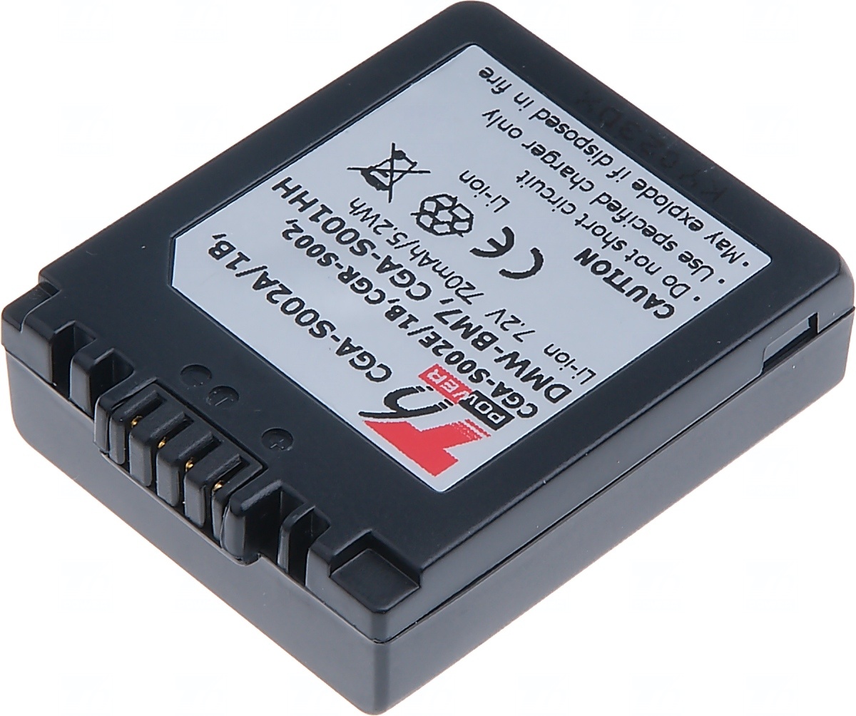 Batéria T6 Power Panasonic DMW-BM7, CGA-S002E, CGA-S002, 720mAh, 5,2Wh