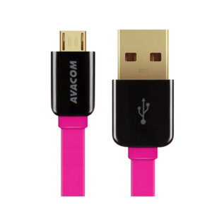 Kábel AVACOM MIC-40P USB - Micro USB, 40cm, ružová