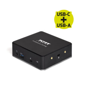 PORT CONNECT Dokovacia stanica 8v1 USB-C, USB-A, dual video, HDMI, Ethernet, audio, USB 3.0