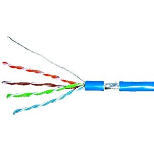 Kábel F/UTP Cat.5e 4x2xAWG24, LS0H plášť modrý, box 305m