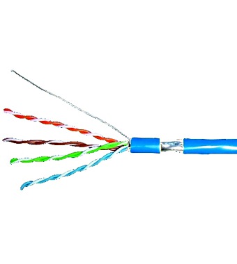Kábel F/UTP Cat.5e 4x2xAWG24, LS0H plášť modrý, box 305m