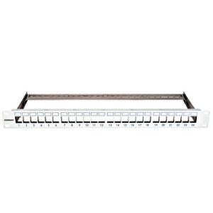 19" patchpanel pre max. 24 keystone, neosadený, 1U, RAL 7035