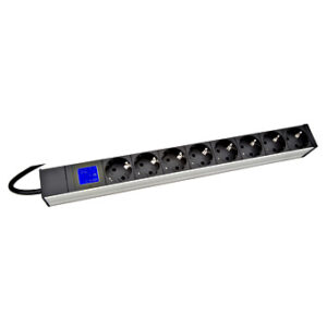 PDU IT METER, integr.merenie, 8x Schuko, Al, 19", 1U, RAL 7035