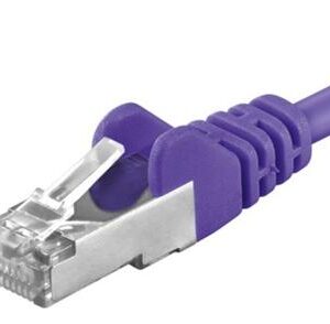 Premiumcord Patch kábel CAT6a S-FTP, RJ45-RJ45, AWG 26/7 3m, fialová