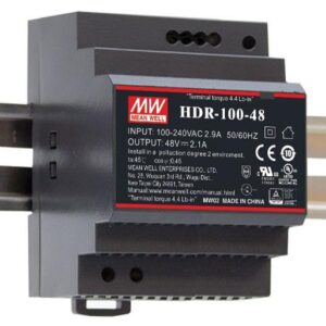 MEANWELL - HDR-100-24 - Priemyselný napájací spínaný zdroj 24V 100W na DIN