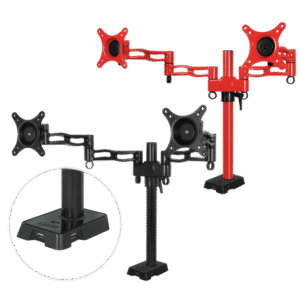 ARCTIC Z2 red - dual monitor arm with USB Hub inte